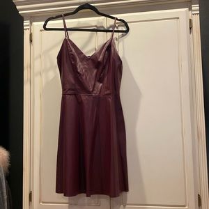 Burgundy Leather Dress Lord and Taylor Design Lab